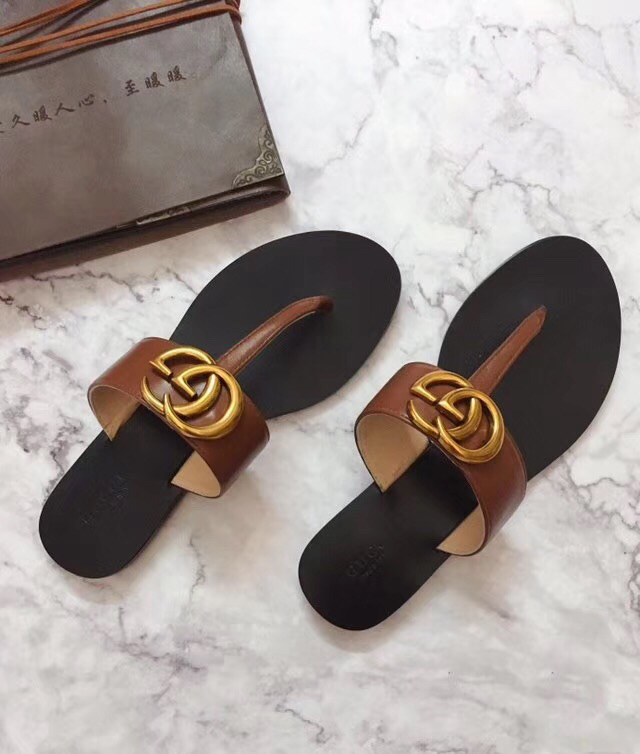 G*u*i marmont leather sandal brown 612138