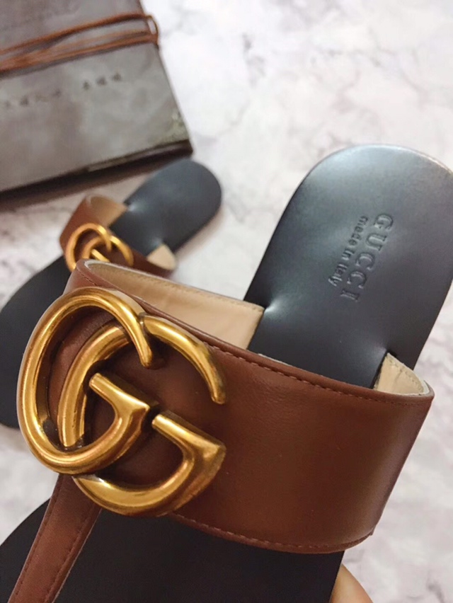 G*u*i marmont leather sandal brown 612138