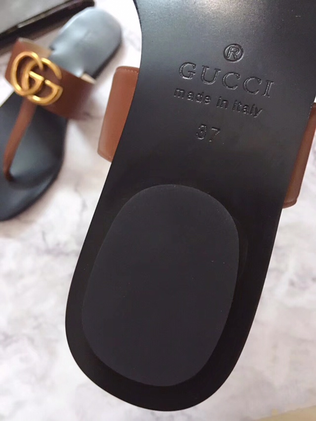 G*u*i marmont leather sandal brown 612138