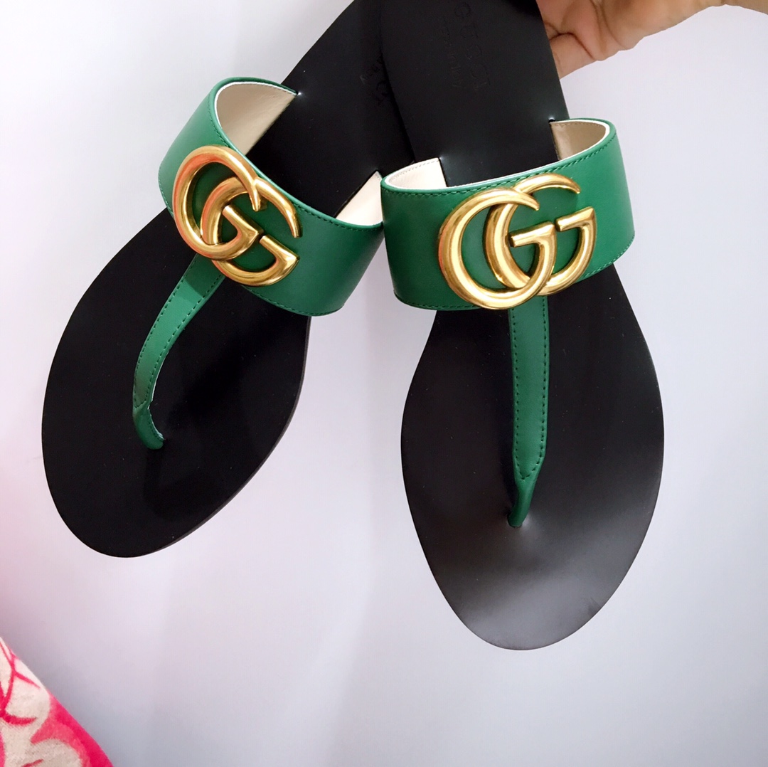 G*u*i marmont leather sandal green 612138