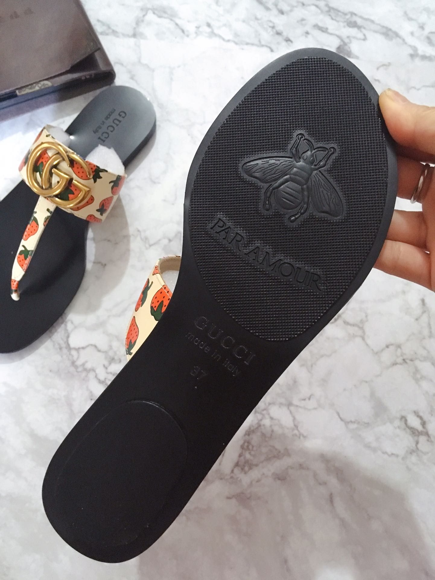 G*u*i marmont leather sandal multicolour 612138