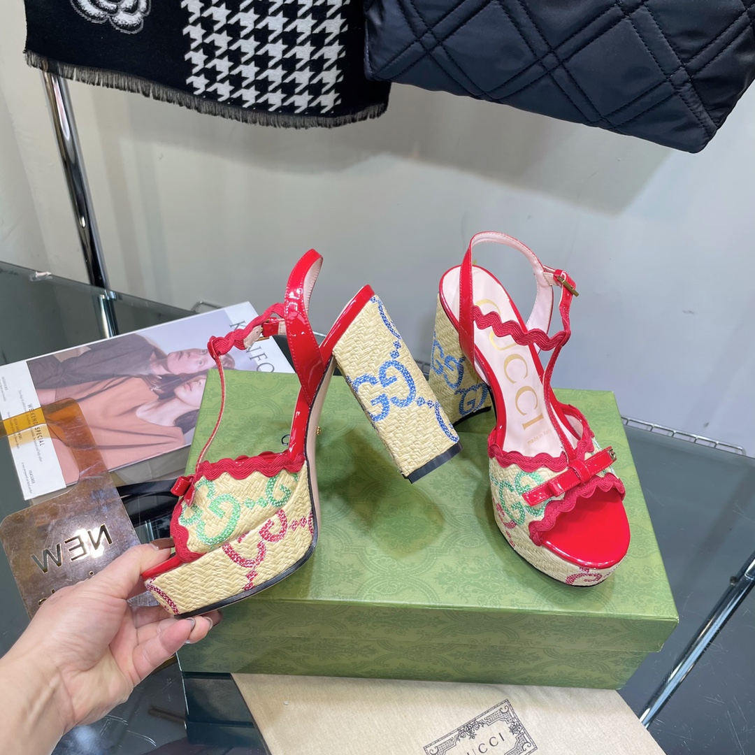 G*u*i sup*e platform sandals red 730022