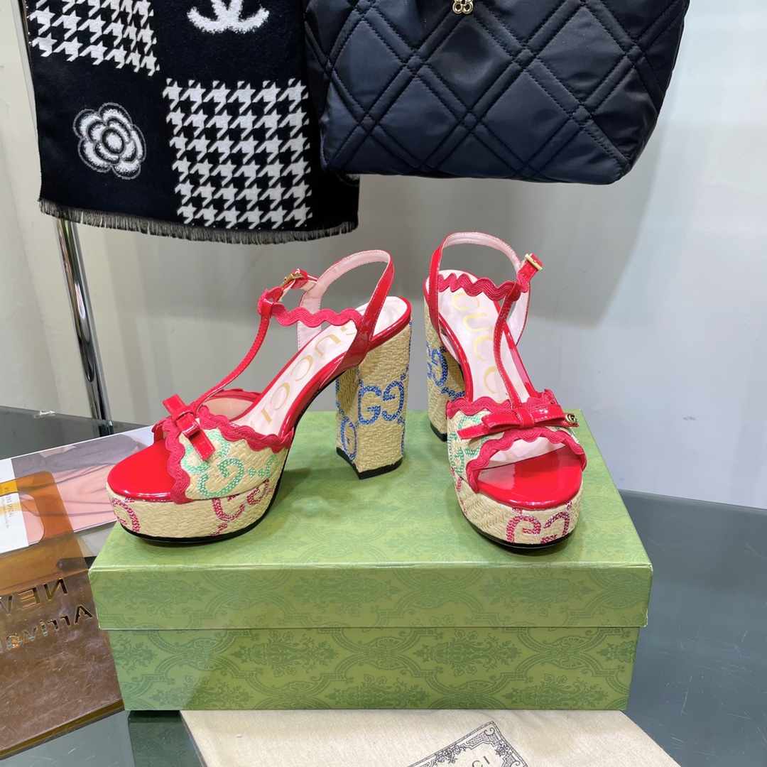 G*u*i sup*e platform sandals red 730022