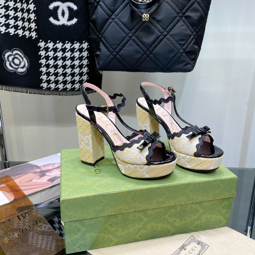 G*u*i sup*e platform sandals black 730022