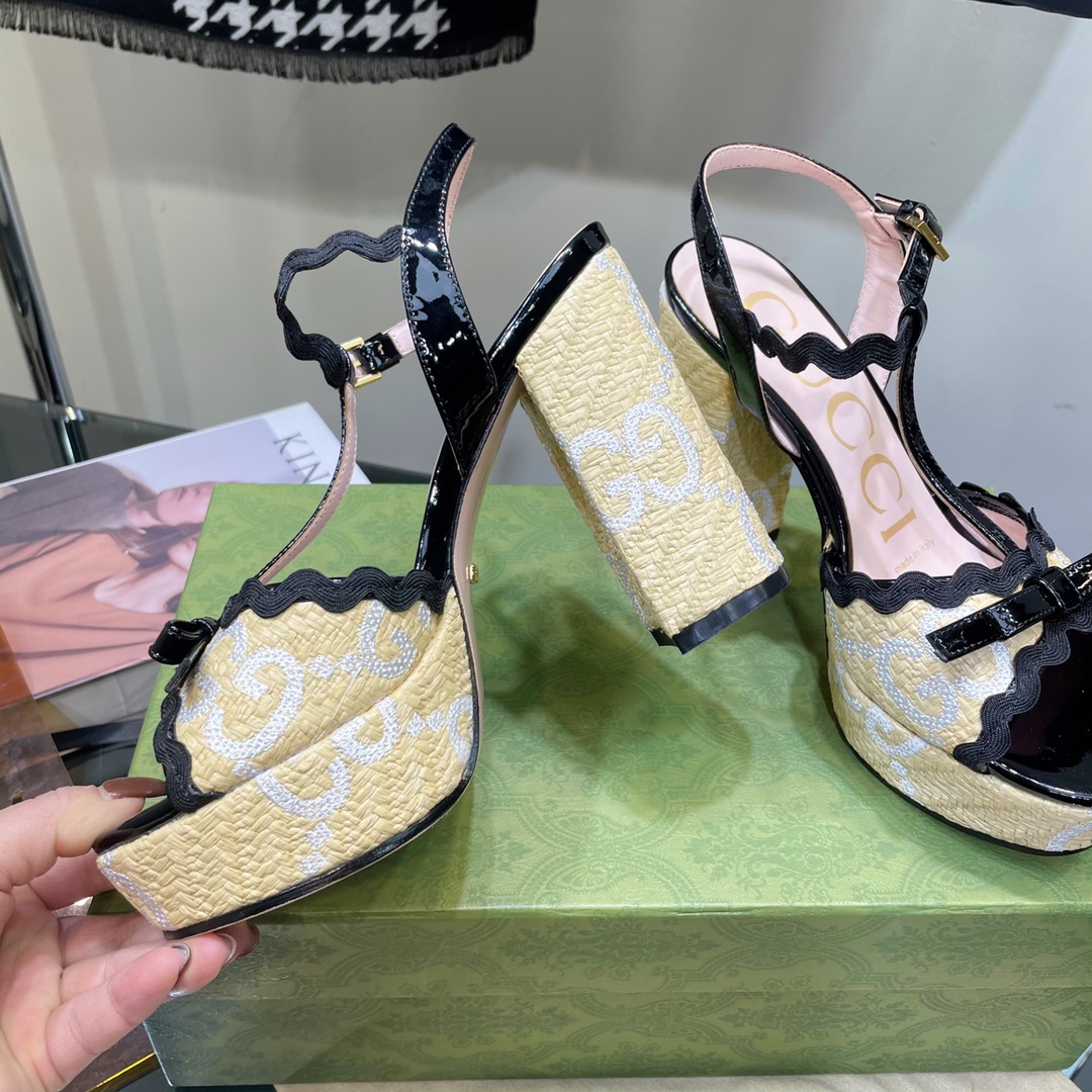 G*u*i sup*e platform sandals black 730022