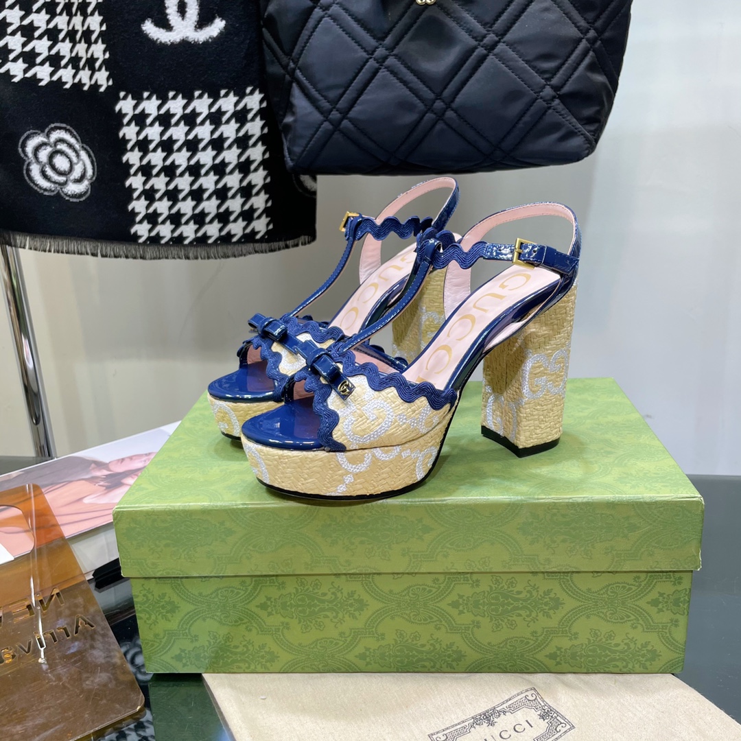 G*u*i sup*e platform sandals blue 730022