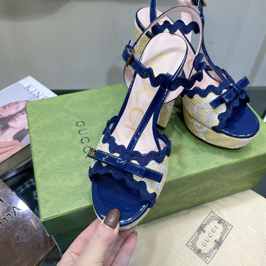 G*u*i sup*e platform sandals blue 730022