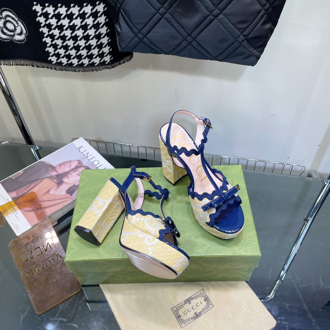 G*u*i sup*e platform sandals blue 730022