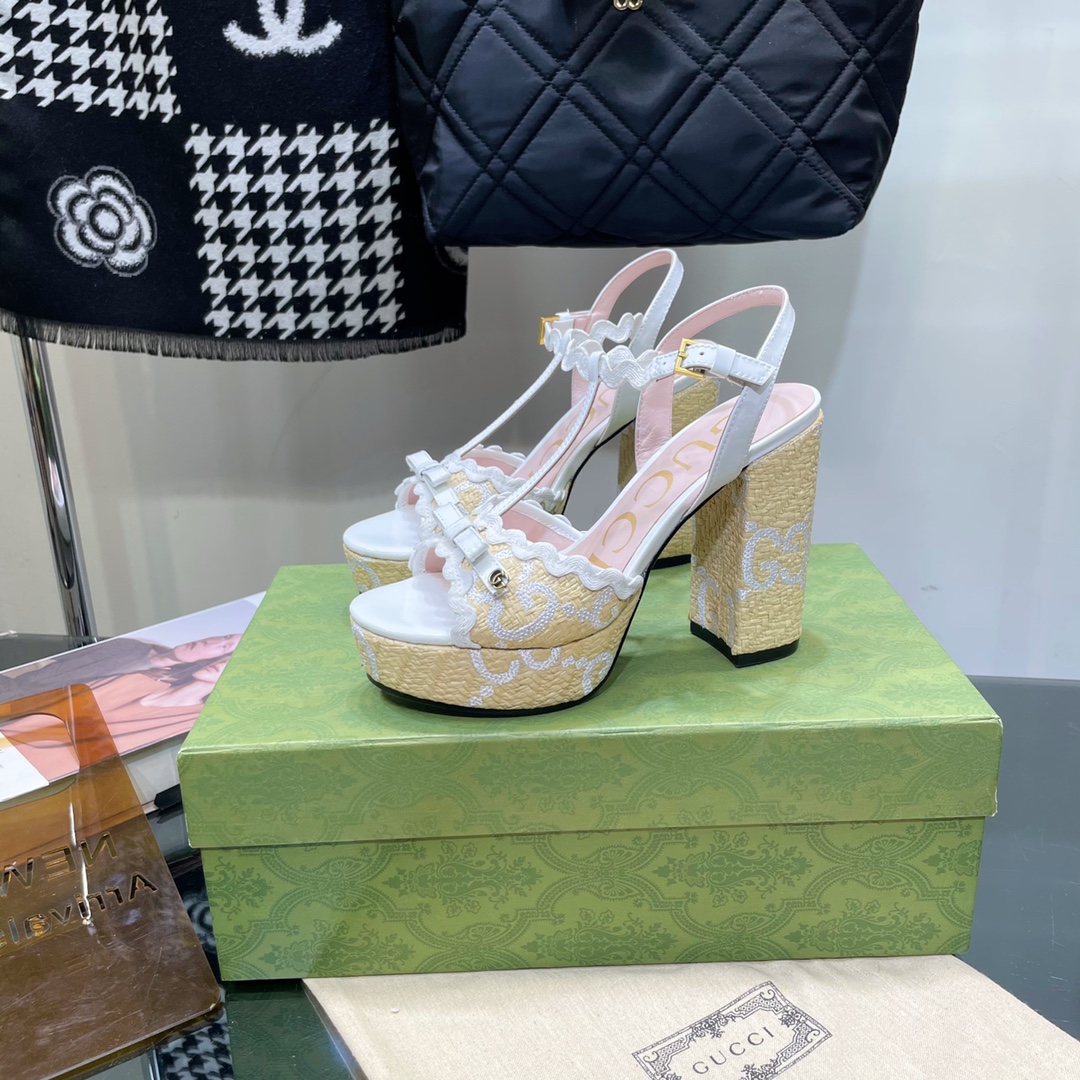 G*u*i sup*e platform sandals white 730022