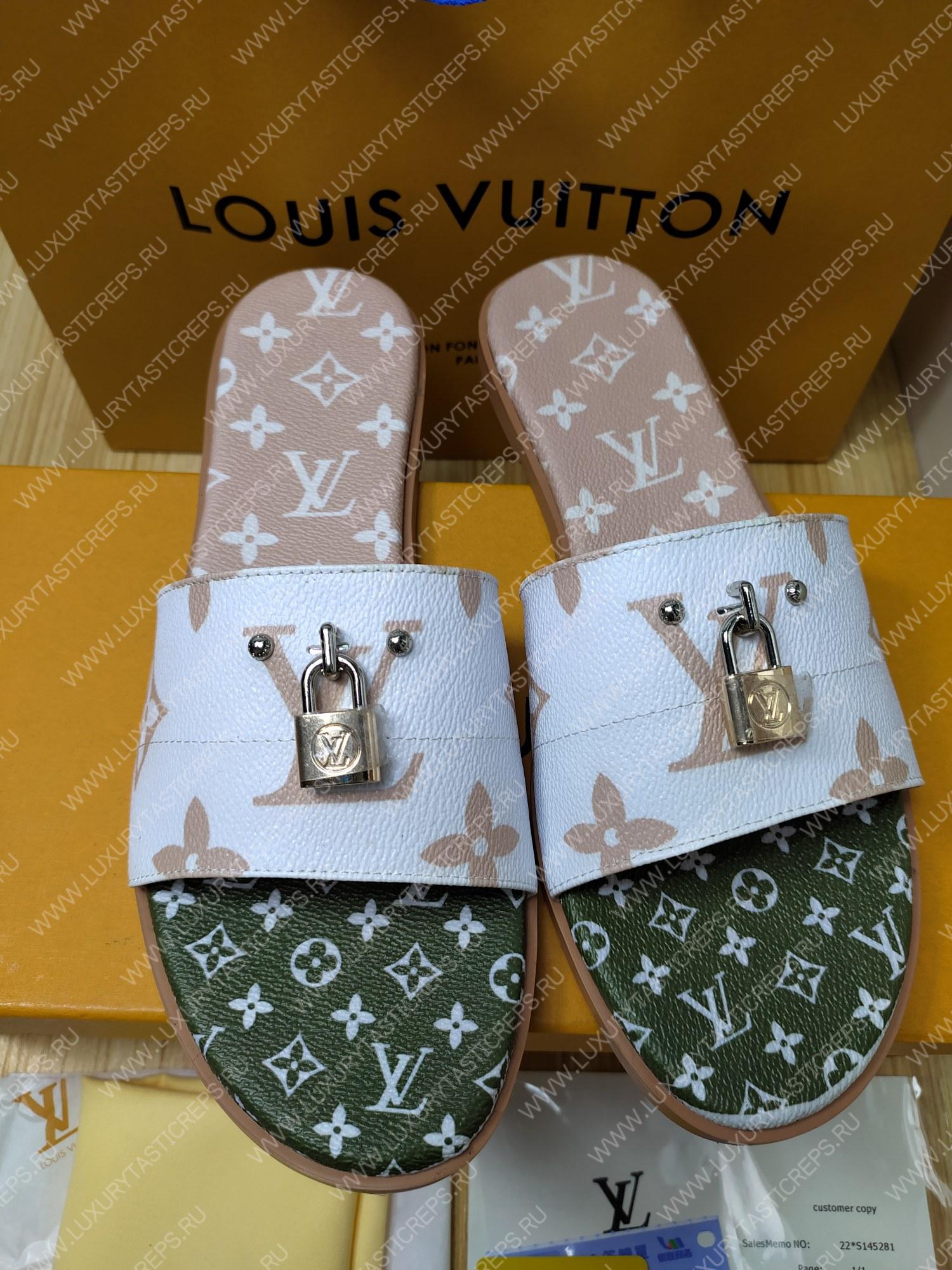 l**is V*t*n mule plate lock it white and fawn 1a64mn