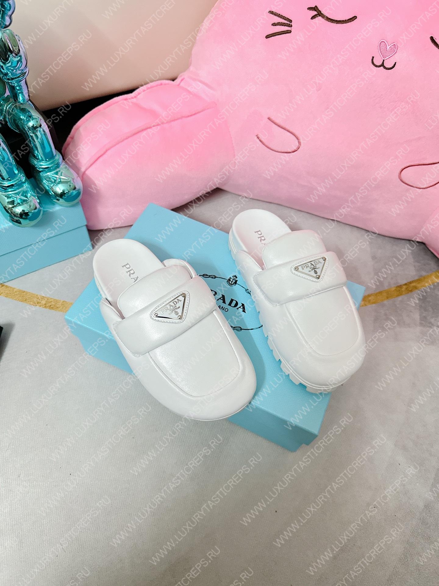 Pra*a soft padded sabots white 1d109n
