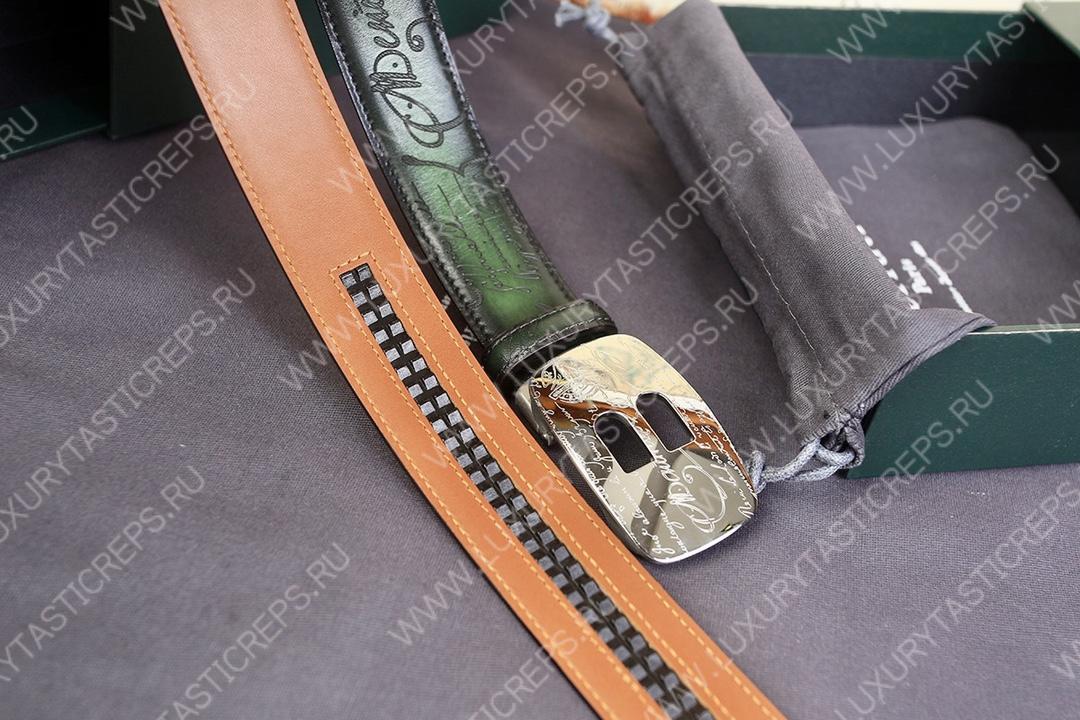 BERLUTI VENEZIA SCRITTO BELT GREEN C0020-R1