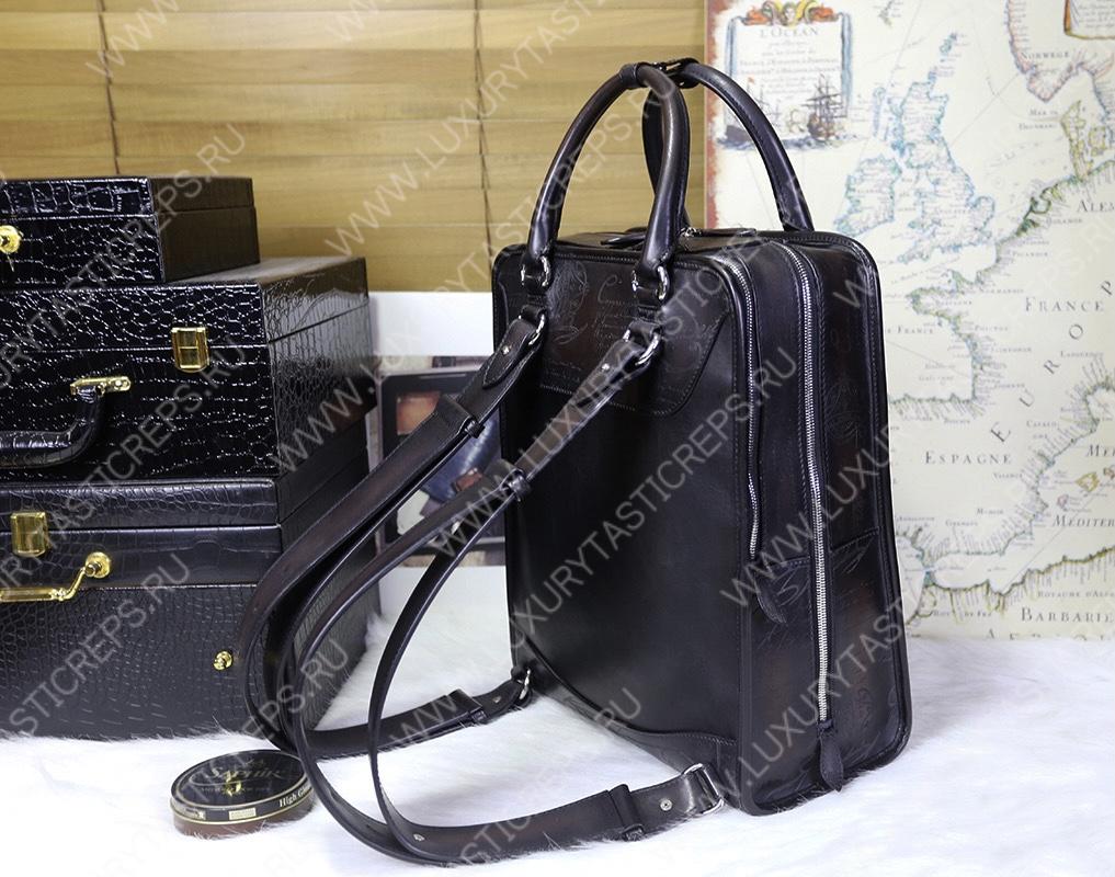 BRELUTI PREMIER JOUR SCRITTO BACKPACK DARK BROWN PREMIER_JOUR-V2