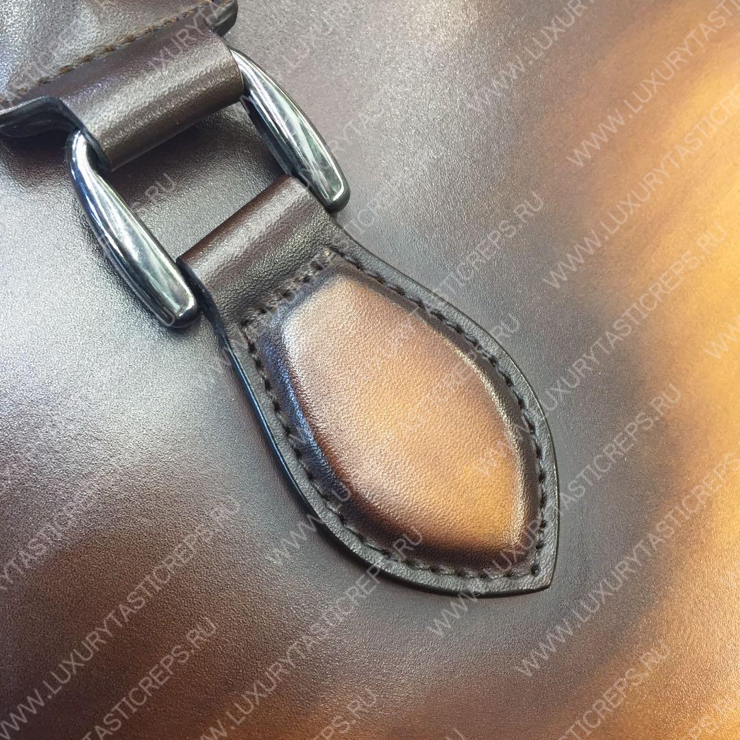 BERLUTI E’MIO LEATHER BRIEFCASE BROWN E_MIO_III-V1