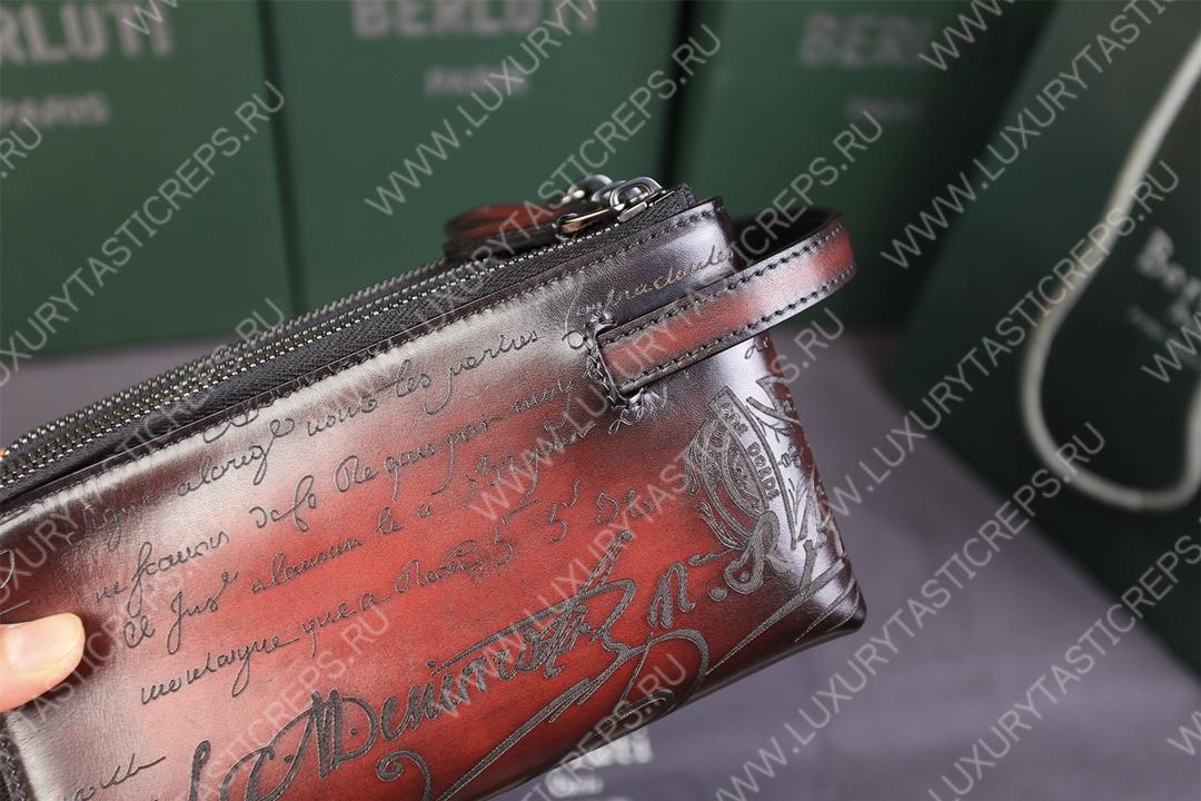 BERLUTI TIRIWA SCRITTO LEATHER POUCH REDDISH BROWN TIRIWA_NEO-JOUR-V2