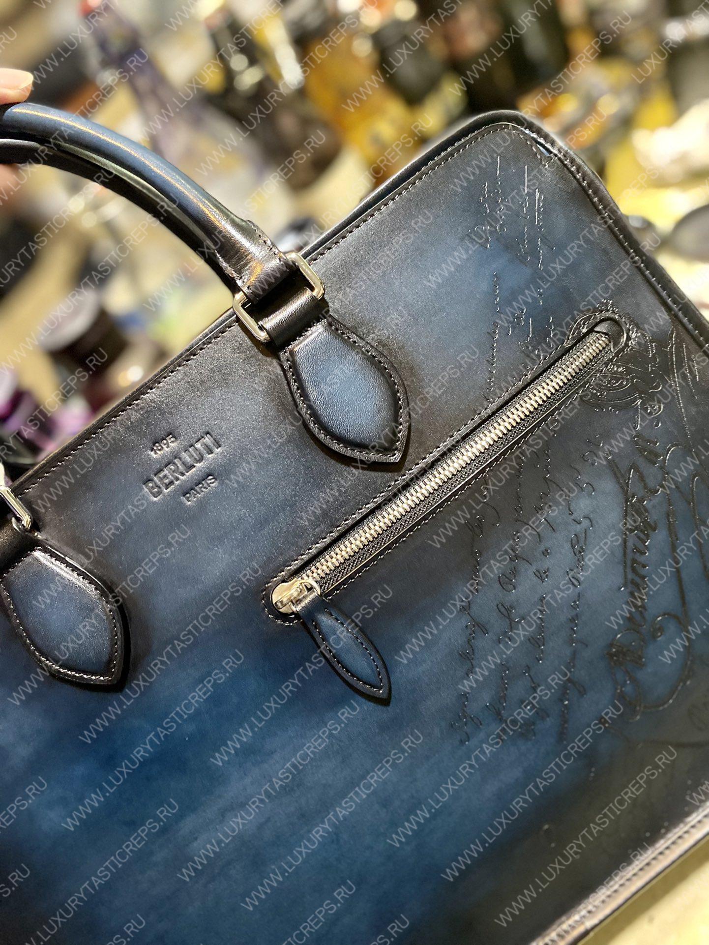 BERLUTI DEUX JOUR BAG BLUE S88996V