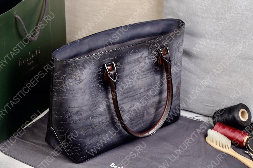 BERLUTI TOUJOURS SCRITTO TOTE BAG GREY NEO-V2