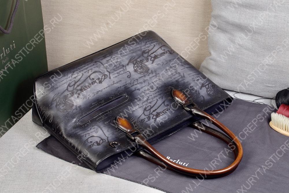 BERLUTI TOUJOURS SCRITTO TOTE BAG GREY NEO-V2